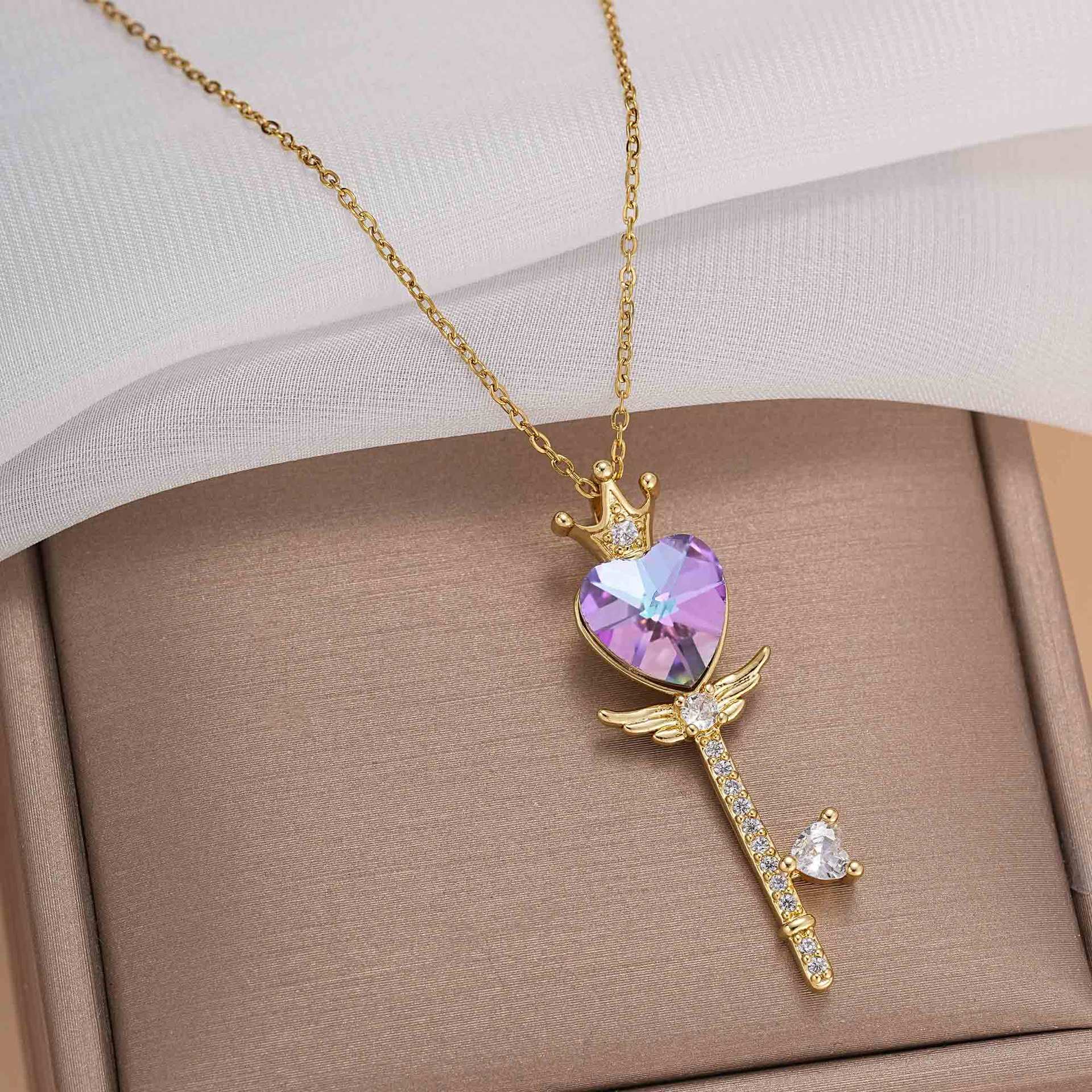 Love necklace for women versatile Bowknot ins clavicle chain moissanite chain designer necklace designer necklace woman diamond luxury jewelry women n - view 7