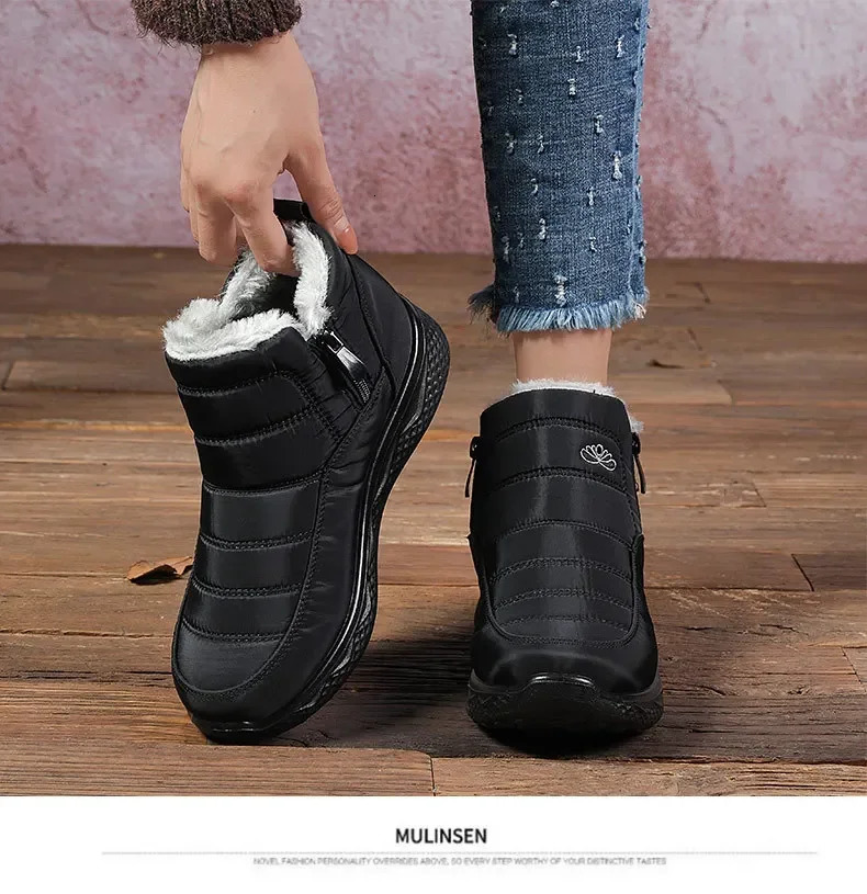 Cotton shoes for women in winter thick and warm snow boots plus size short men fishing warmth 251121