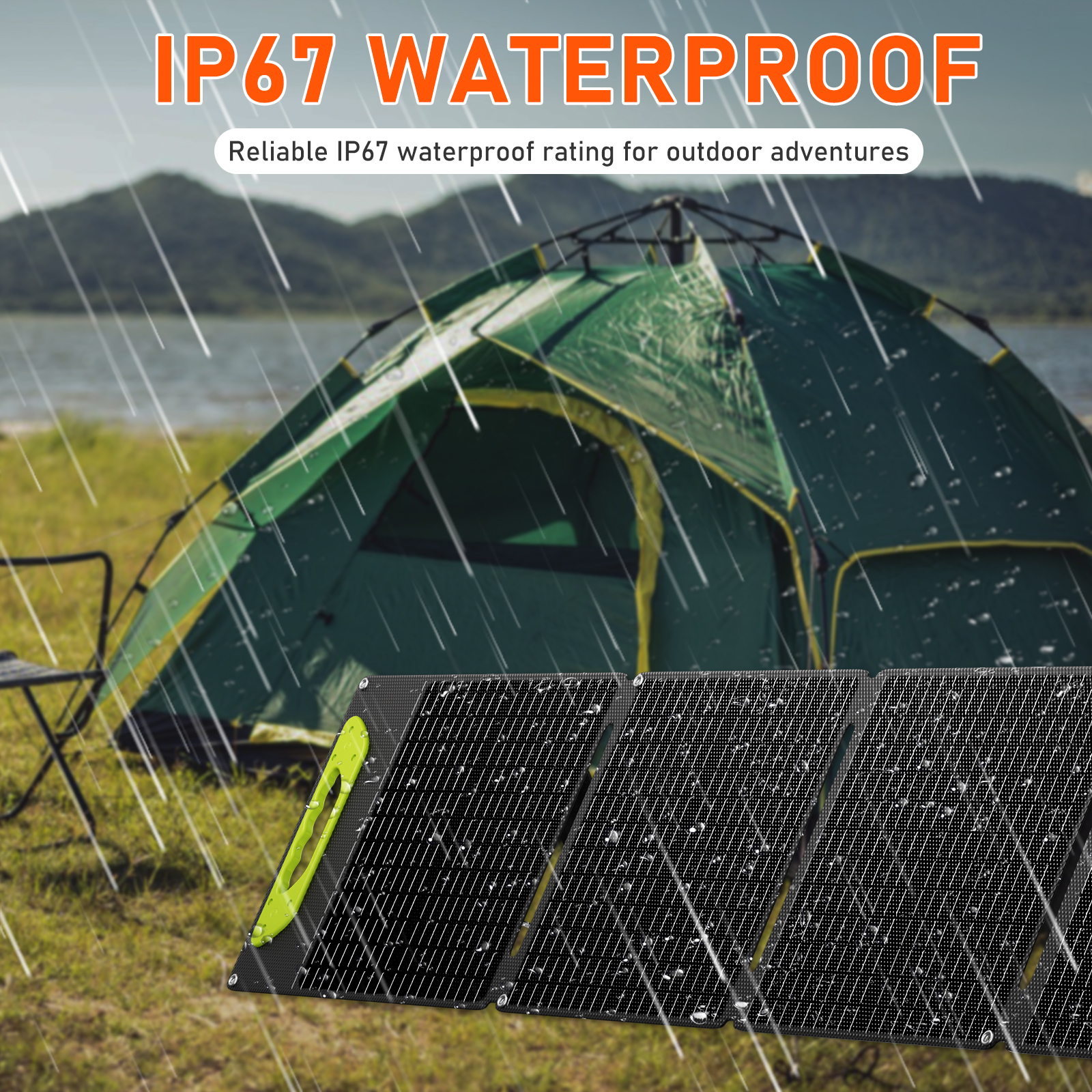 GrnOas.E 100W Foldable Solar Panel Kit with Controller, Charger for Laptop,Road & Camping Trips