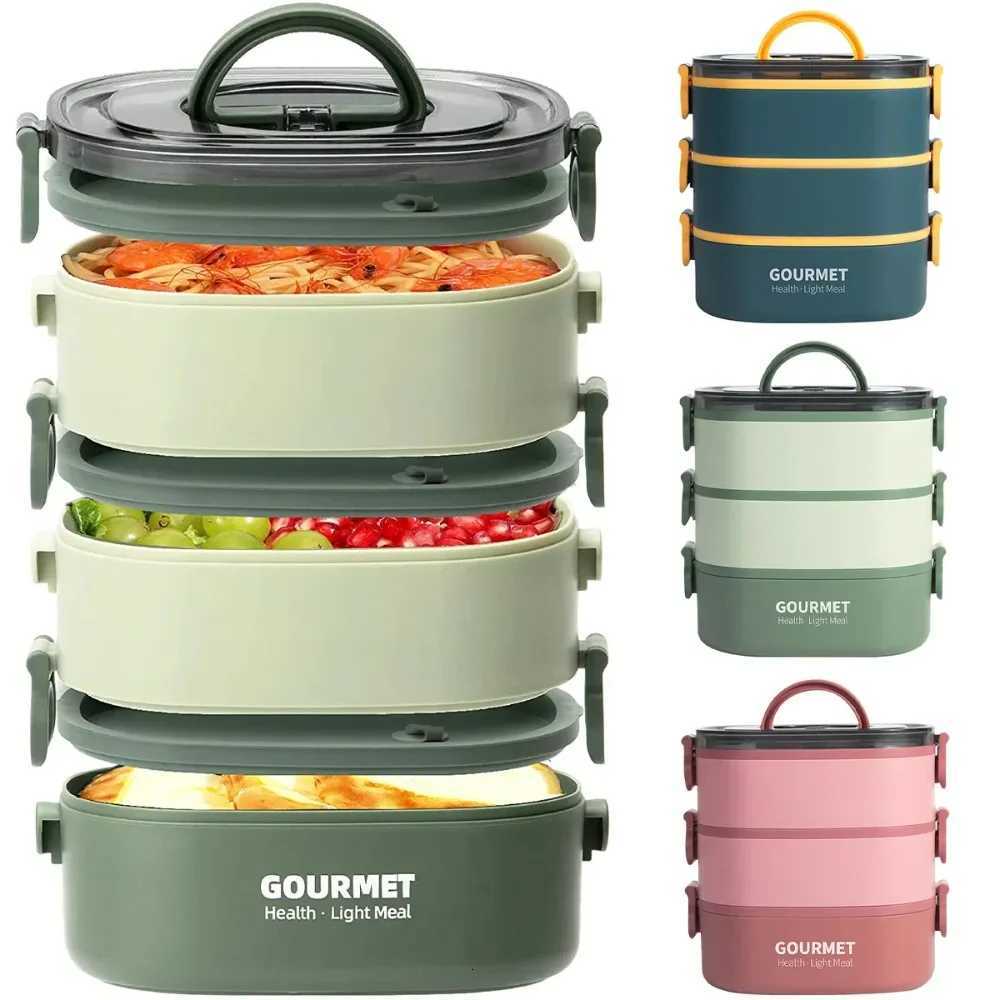 Multi Layer Lunch Box Large Capacity Portable Lunch Container for Office Workers and Students Microwave Safe Meal ContainerM251121