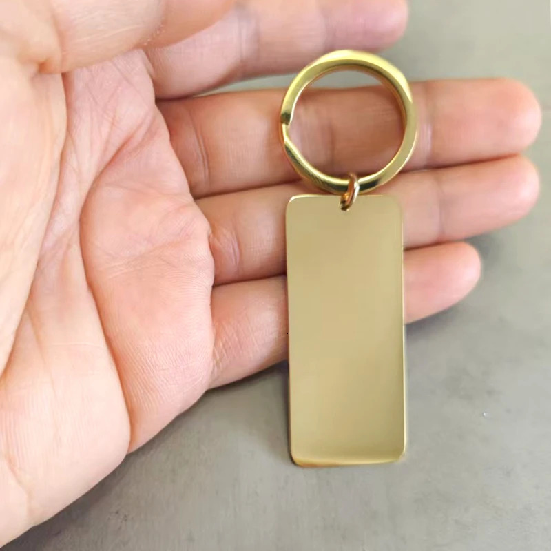 10Pcs Mirror Polished 304 Stainless Steel Rectangle Blank Keychain For DIY Keychains Jewelry Marking 4 Colors Wholesale 251121