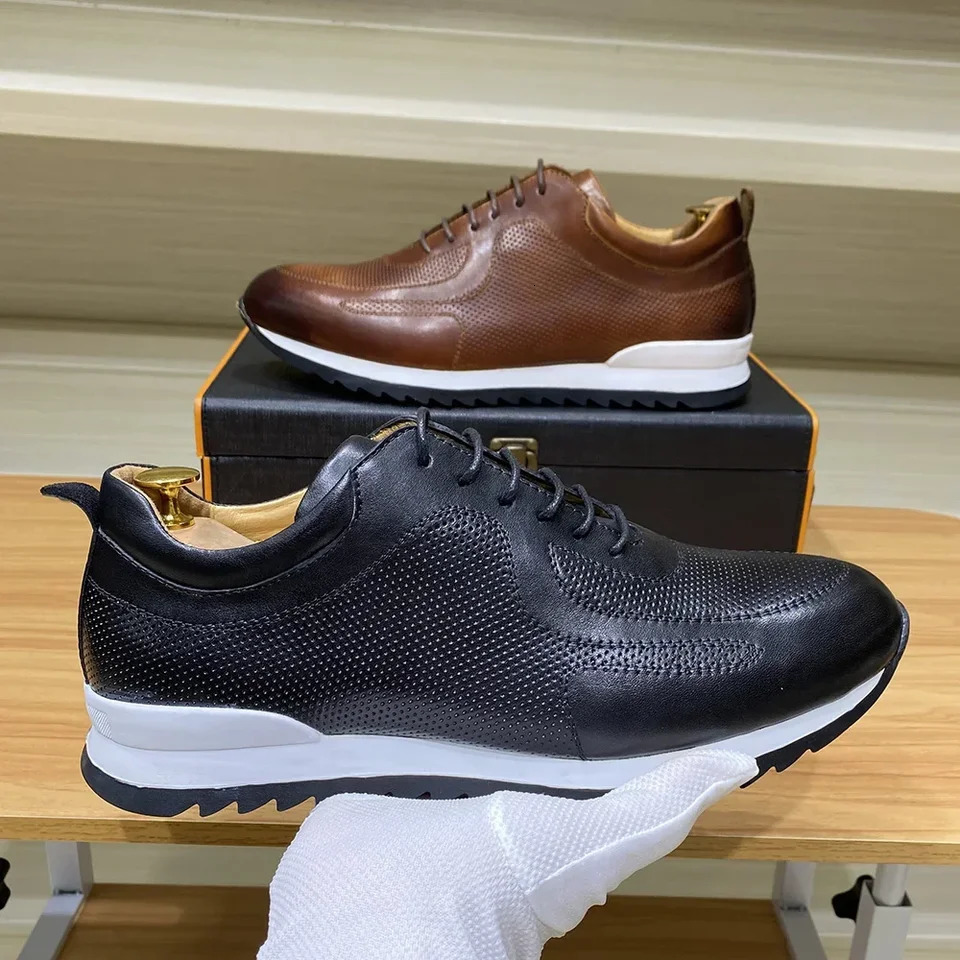 y Mens Genuine Leather Sneakers LaceUp Comfortable Oxford Classic Casual Shoes for Men Outdoor Street Travel Flat Footwear 251121