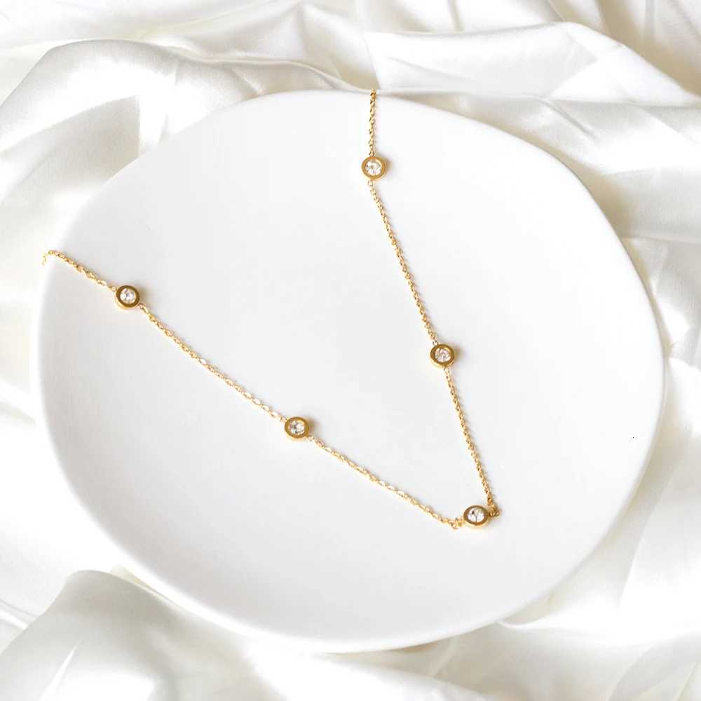 LUXUKISSKIDS Round Cubic Zircon Charms Long Necklace Woman Fashion Choker Stars Moon Elegant Chain No Fade Premium Fariy JewelryXJ251121