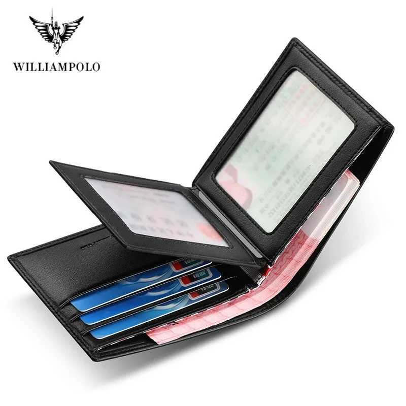 Soft mens wallet ultra-thin credit card holder genuine leather multi card case wallet business portable fashion wallet William Polo W250419