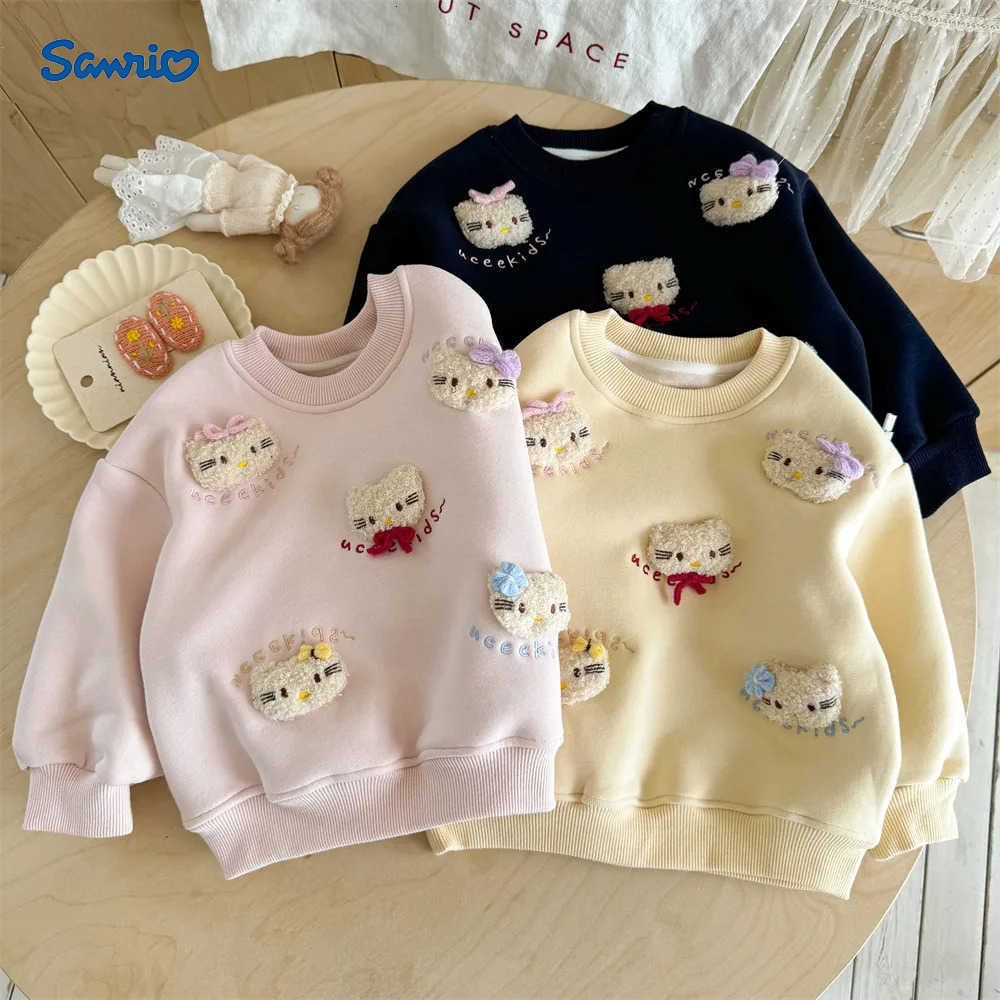 Sanrio Hello Kitty Girls Sweatshirt Fall and Winter Cartoon Cute Princess Top Childrens Fashionable and Sweet Casual Wear H251121
