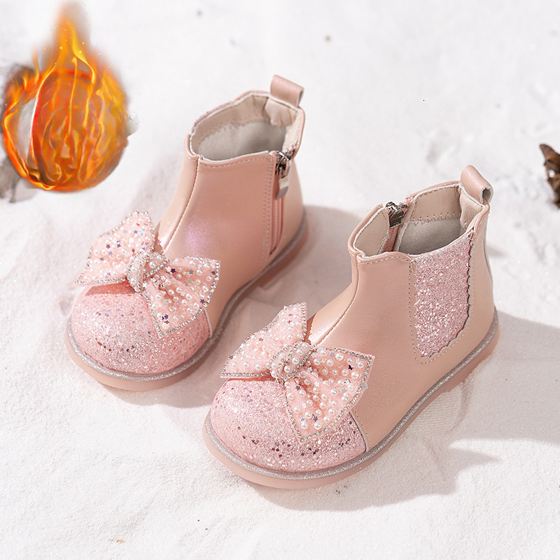 New designer shoes Girls Martin Boots Short Boots Stylish Double Cotton Shoes New Autumn Winter Fleece Lined Leather Boots Girls Boots