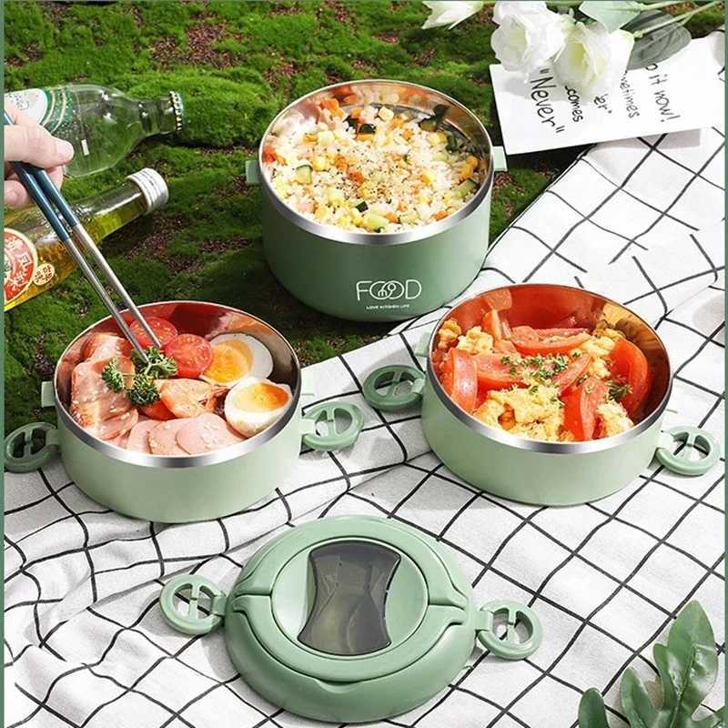 Warm lunch box Multilayer super long insulated lunch bucket Office Student stainless steel lunch box Microwave oven heatingM251121