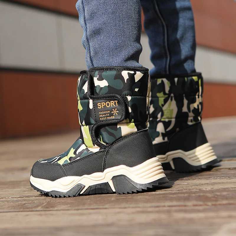 Children Outdoor Winter Snow Boots Boys Girls Casual Warm Boots Non-Slip Sole Comfortable Snow Big Cotton Plush Shoes BootsW251121