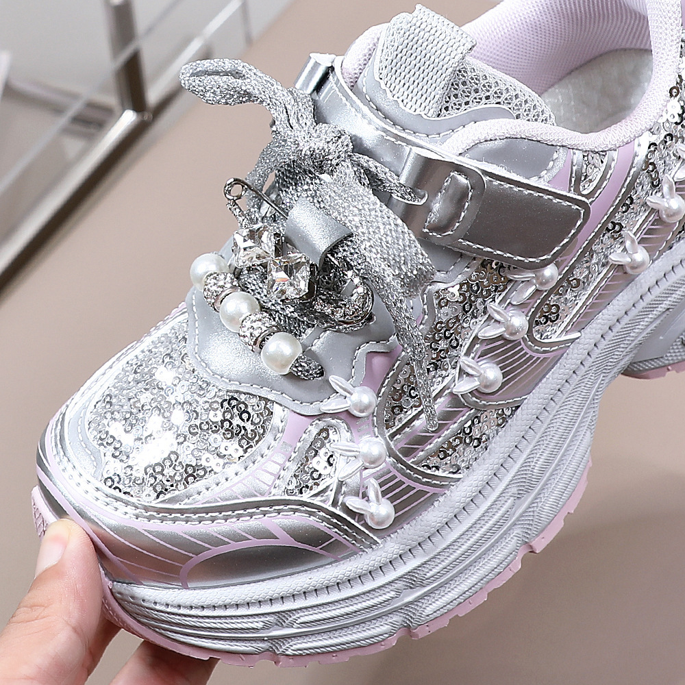 Soles, glowing shoes, leather children's shoes, fashionable and trendy shoes, sports shoes, girls' student dad shoes, casual children's