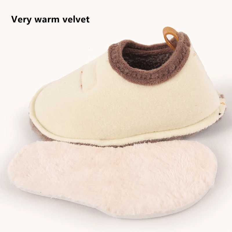 Children Cotton Slippers Solid Warm Kids Winter Home Shoes Boys Girls Plush Floor Shoes Indoor Soft Sole Anti-slip Cotton ShoesW251121