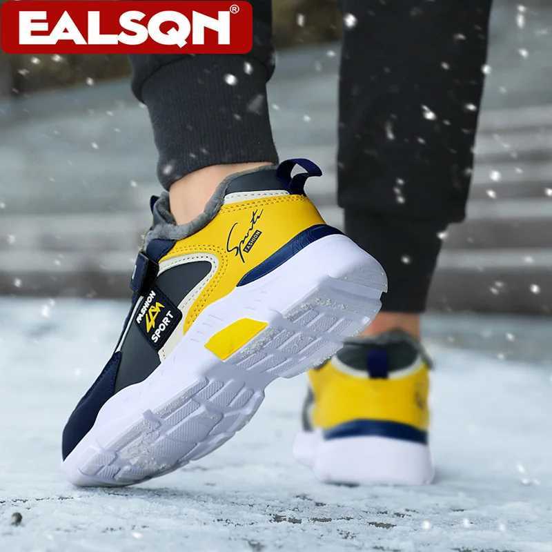 Children Winter Casual Shoes Warm Cotton Sneakers for Kids Boys Fashion School Walking Shoe Plush LiningW251121