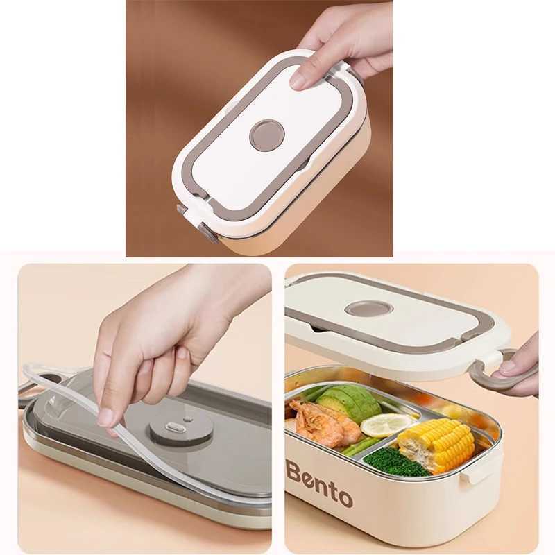 1-3 Layer 304 Stainless Steel Bento Box Portable Leak Proof Student Office Work Kids Lunch Box Thermal Portable Food ContainerM251121