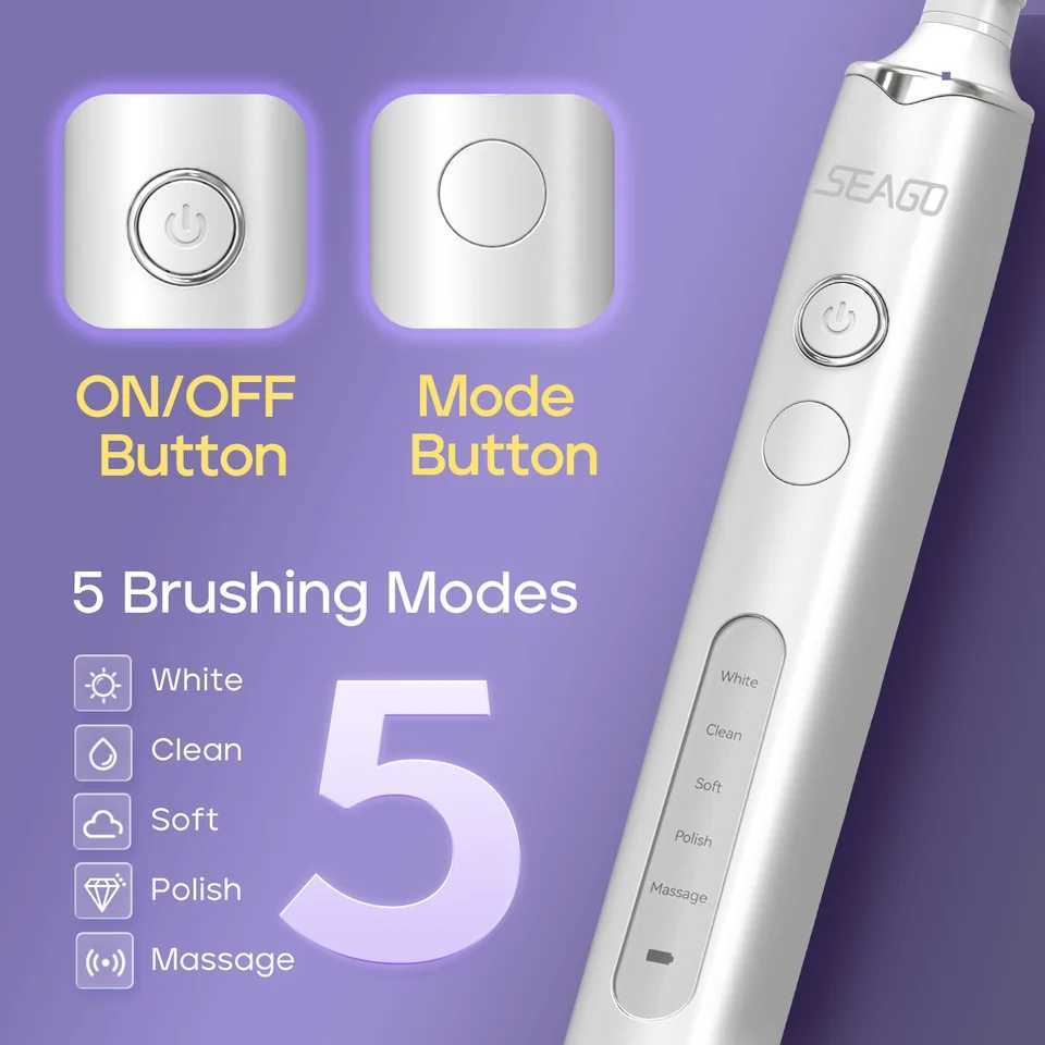 The Hyo rotary rechargeable electric toothbrush comes with 8 brush heads, 5 modes, and a portable smart timer C251121