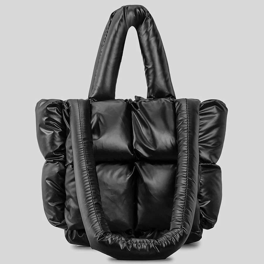 Fi Square Puffer Bag Nyl Padded Wen Handbags Small Tote Quilted Shoder Bags Small Tote Fi Fem Purses 2023 Y251121
