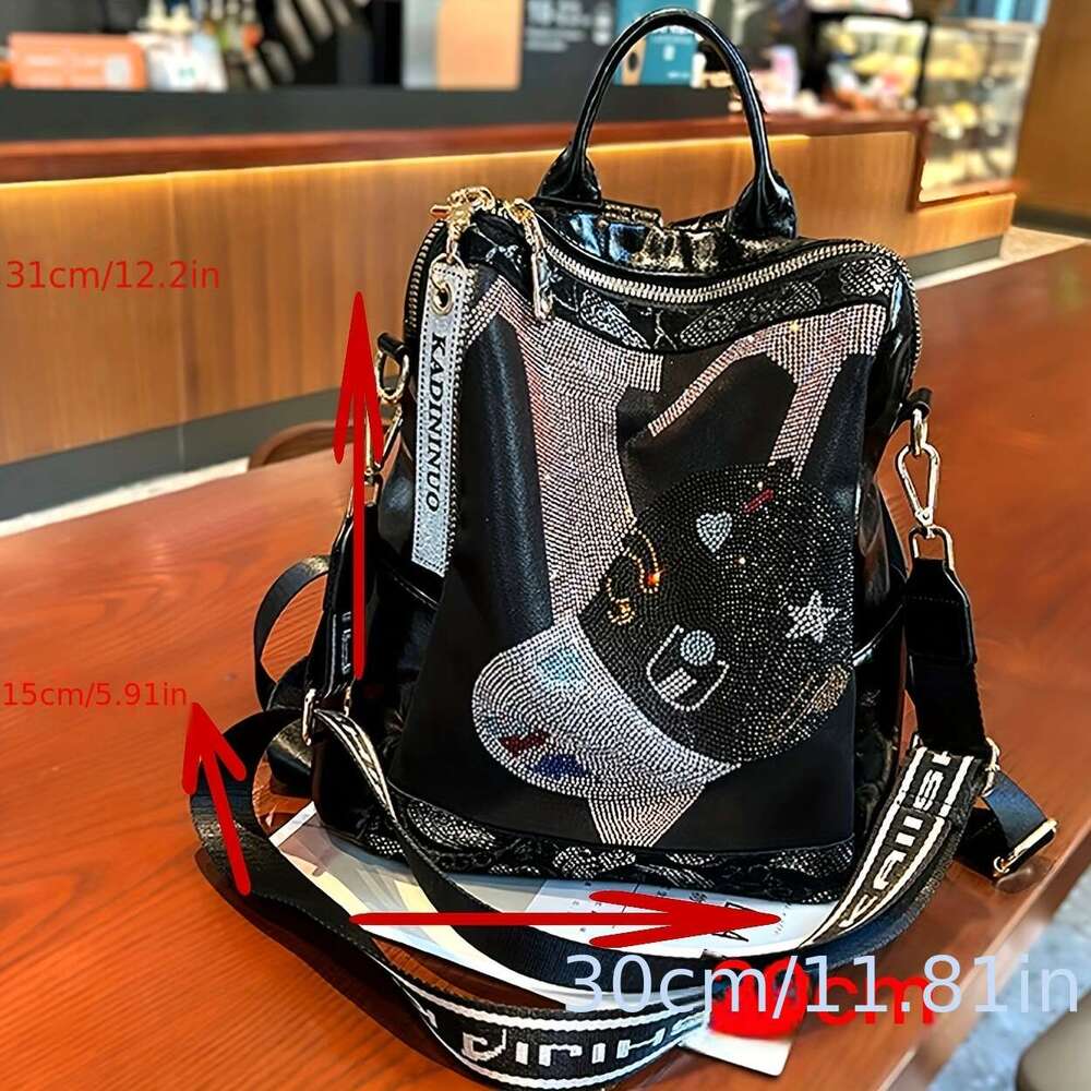 2025 New Fashion Diamond-Encrusted Women's Bag, Trendy High-End, Versatile and Popular, Large Capacity Shoulder Bag