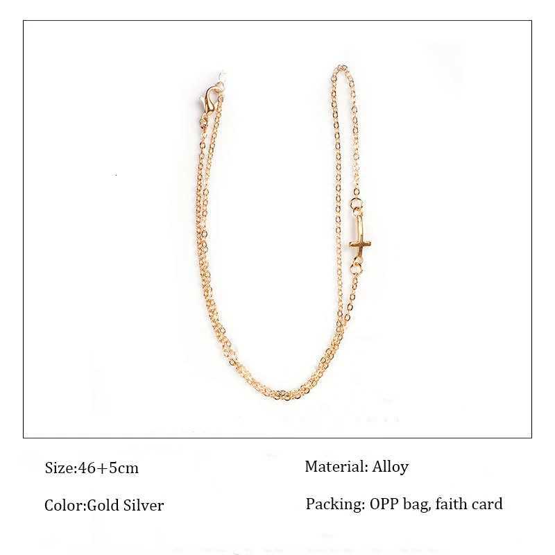 New Fashion Cross Pendant Necklace for Women Men Religious Jewelry Gold Color Choker Gift Faith NecklaceXJ251121