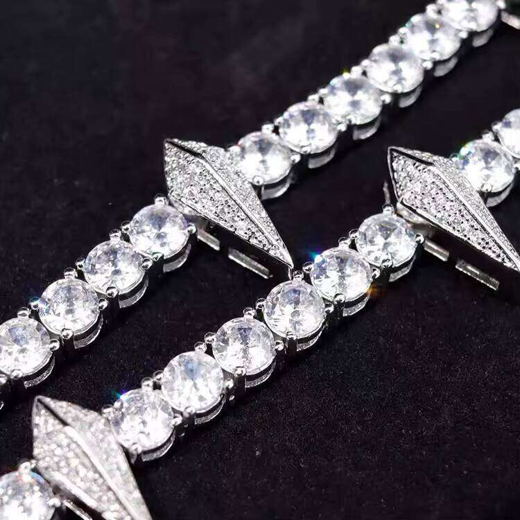 Black Panther S Real Sier Insert VVS Silicon Stone Tennis Necklace Chain