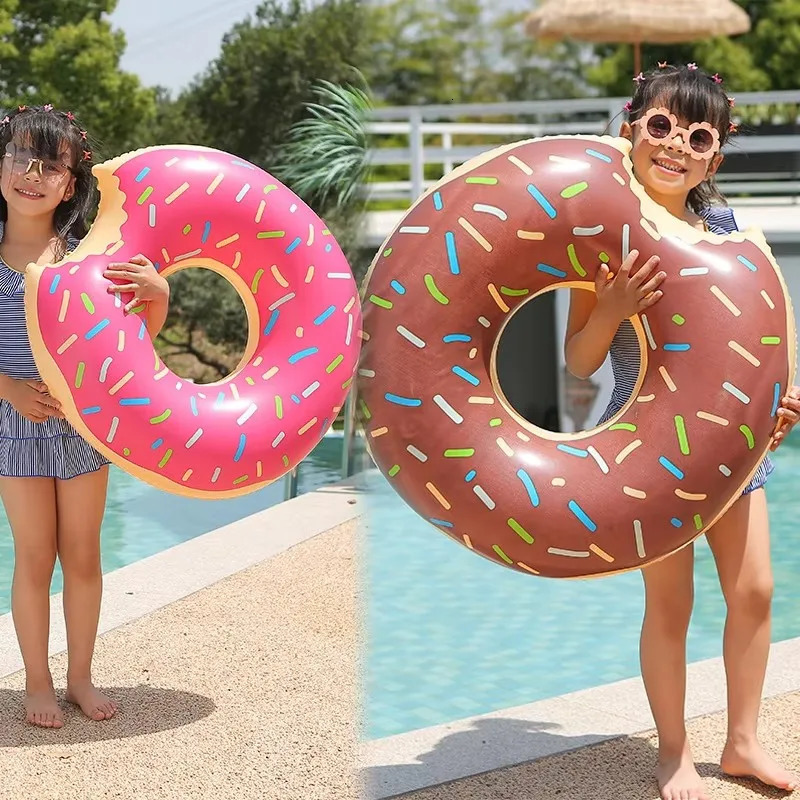 Rooxin Donut Swimming Ring Inflatable Swim Pool Float For Kid Adult Swimming Circle Baby Swim Tube Water Play Swimming Equipment 250421