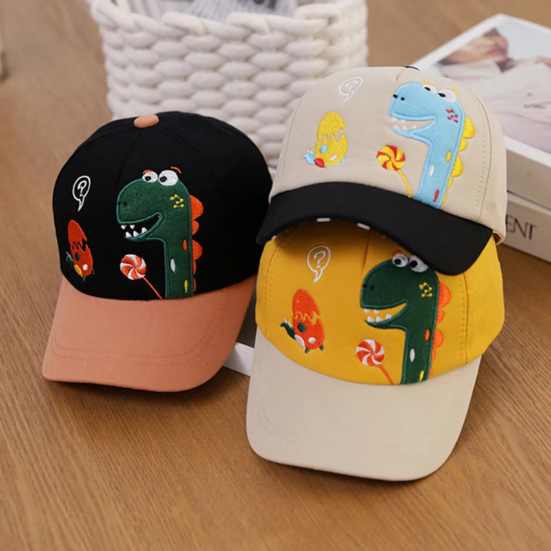 Cartoon Dinosaur Childrens Baseball Hat Cute Boy Sun Pea 28 Year Old Children Duck Tongue Baby Outdoor 250414z