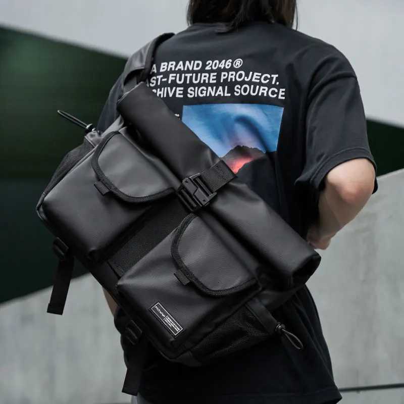 Fashion Fi Casual Men Roll Top Shoder Messenger Bag Large Size Outdoor Cycling Crossbody Side Bags M Urban Trend Daypack Y251121