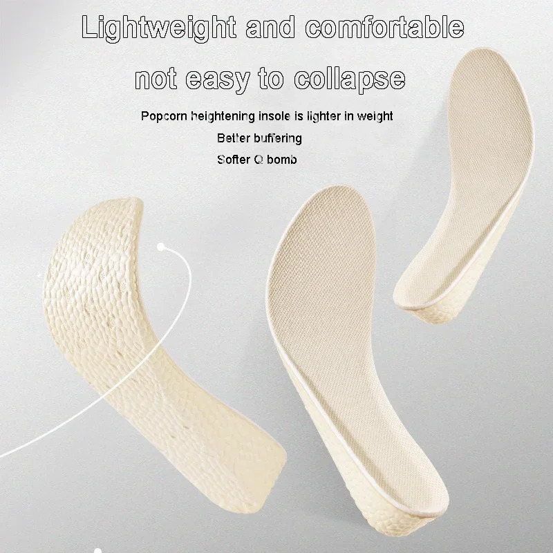 Boost Shock Absorption Sports Shoes Insole for Feet Height Increase Insoles Men Women 15cm25cm35cm Growing Shoe Pads 1Pair 251121