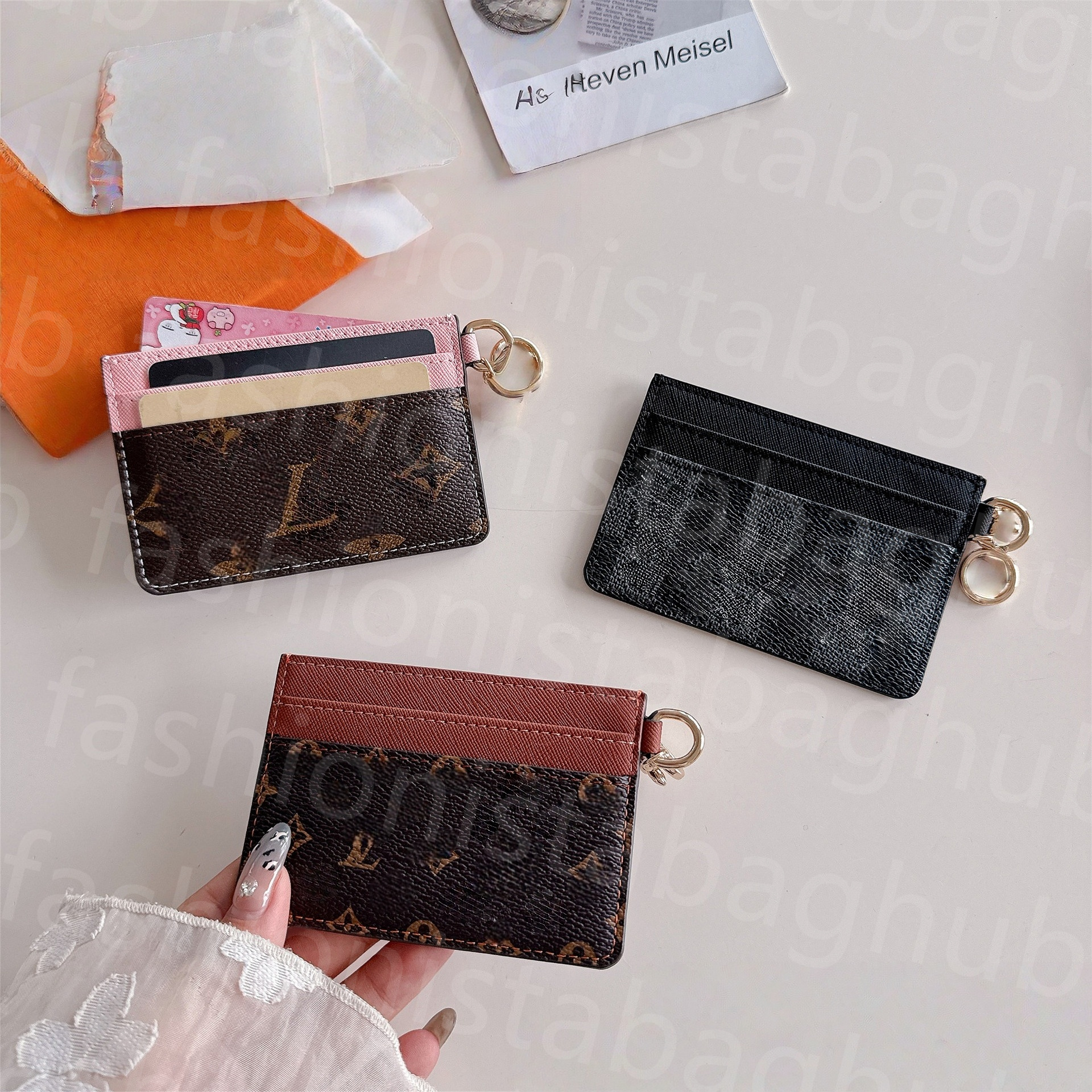 designer purse Card Holder Purse Leather Wallet Money Bags Plaid Cardholder Case For Men Women Mini Card Holders Coin Purse Woman Bags small wallet 06