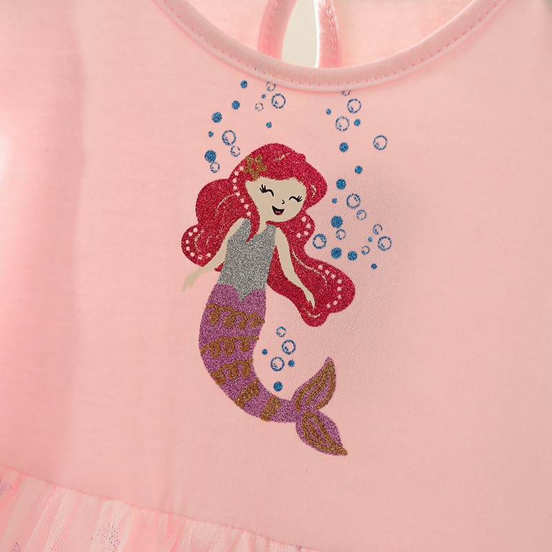 DISNEY kids designer clothes baby girl's dress summer white snow princess baby summer outfit short-sleeved cotton princess dress Alice children&#