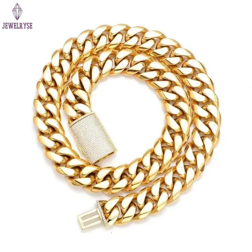 fashion miami cuban link designer bracelet men 12mm 14mm wide gold chain micro inlaid moissanite diamond in buckle rapper hip hop jewelry women festiv