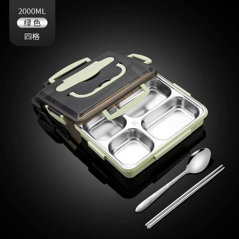 304 Stainless Steel Lunch Box Student Canteen Microwavable Bento Portable Insulation Compartments lunchbox Food ContainersM251121