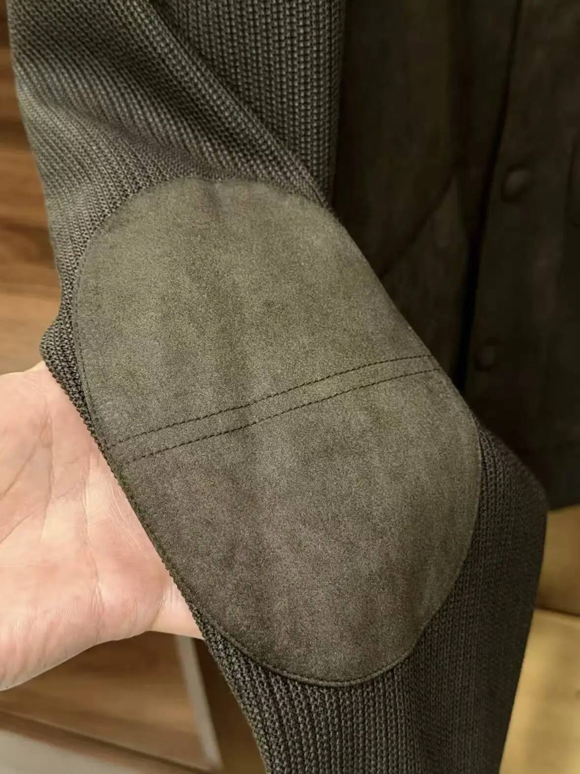 LP Old Money Style Men's Stand-Up Collar Suede Gentleman's Jacket