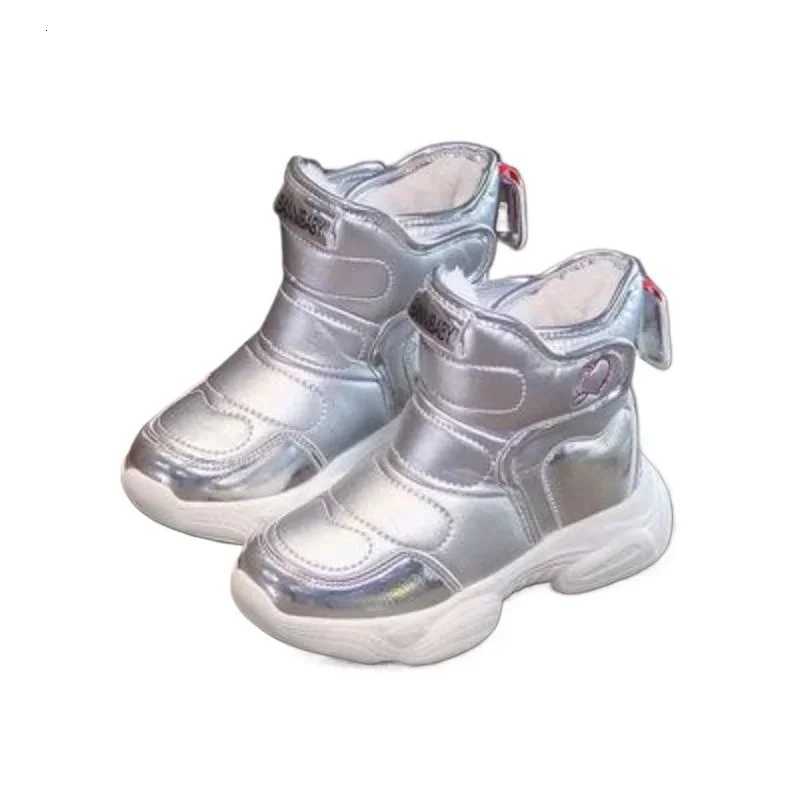 2024 Children Cotton Boots for Girls Winter New Fashionable Soft Thick Bottom Comfortable Anti-slippery Casual Trendy Warm ShoesW251121