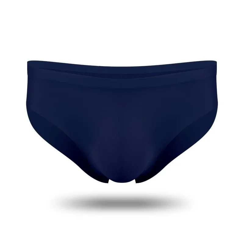 Quick drying mens seamless underwear ice silk transparent ultrathin smooth bikini breathable sleep bottom 250417