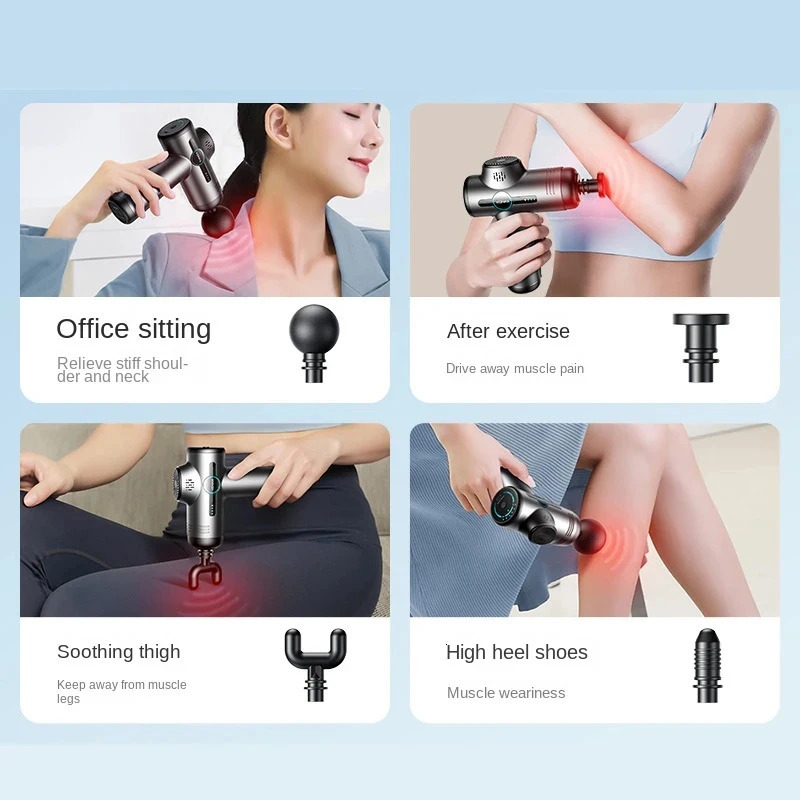 Mini Massage Gun Electric Shock Muscle Relaxation Vibration Fitness Massager For Body Neck Back Ladies Home Travel Fascia Gun 250414