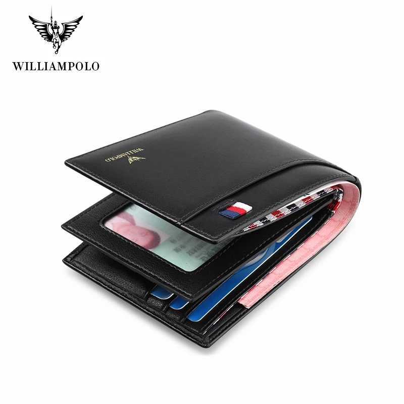 Soft mens wallet ultra-thin credit card holder genuine leather multi card case wallet business portable fashion wallet William Polo W250419