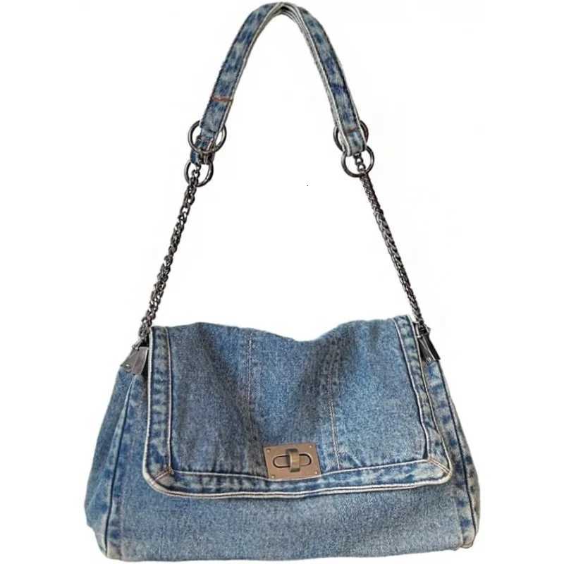 Wens Denim Shoder Bag Denim Tote Bag Adjustable Chain Shoder Strap Crossbody Bag Fi Wallet Handbag Y251121