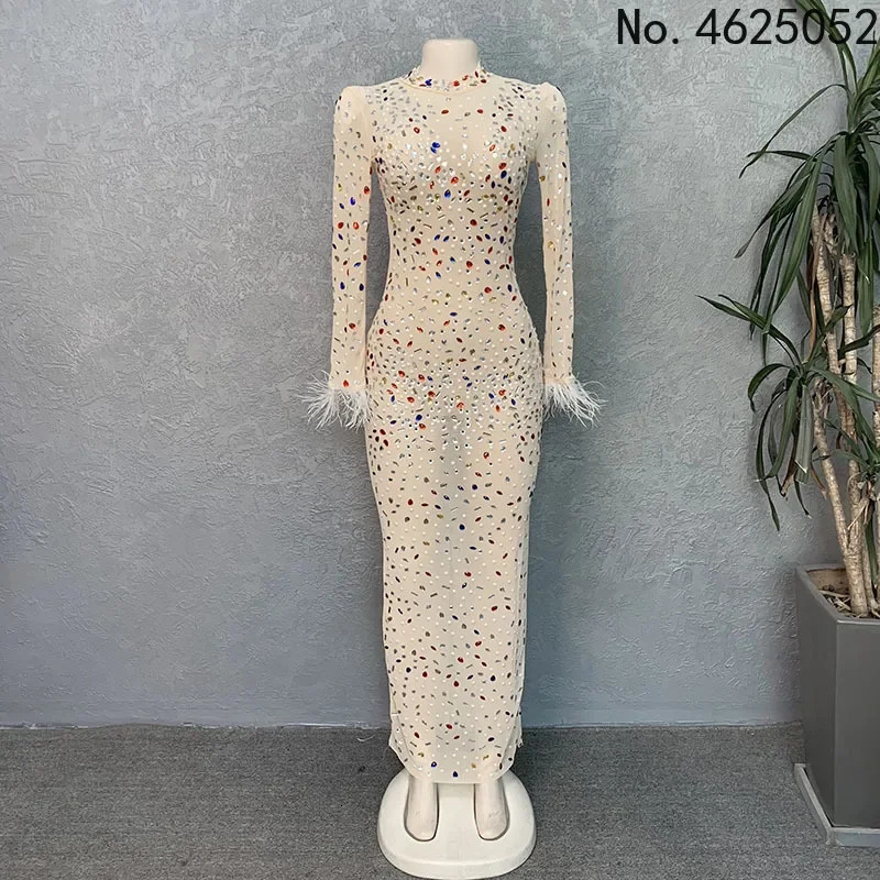 Customized Fashion Women Mesh Crystals Sexy Short Dress Ladies Evening Party Bodycon Rhinestones Costume Birthday Wear Mini 251112