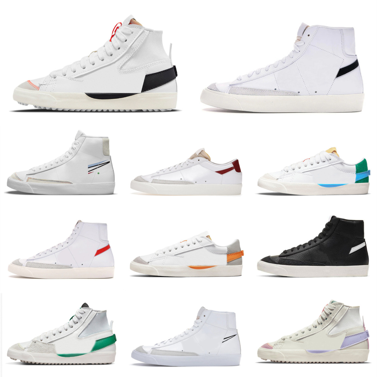 Trainers Blazers Sports Shoes Classic Vintage Men Women Jumbo Red Black White Pine Green High Mid Jogging Casual Shoes Summit Arctic Punch Sail Gum Platform Sneakers