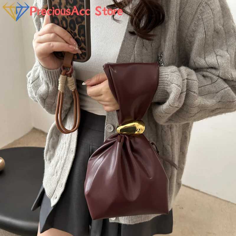 Mini PU Leahter Underarm Pleated Cloud Bag For Wen 2025 Fi Designer Fem Bucket Shoder Bag Handbags And Purses Y251121