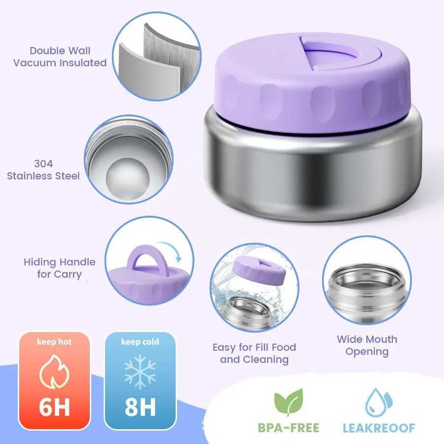 Kids Bento Lunch Box with Thermos Leakproof Toddler Bento Box with 9 OZ Insulated Food Jar Lunch Bag Utensils 3 or 4 CompartM251121