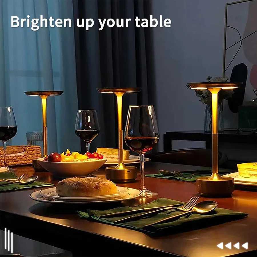 Wireless Simple Decorative Table Lamp Infinitely Dimmable Atmosphere Classic Retro Portable Rechargeable Touch Desk Lamp C251121