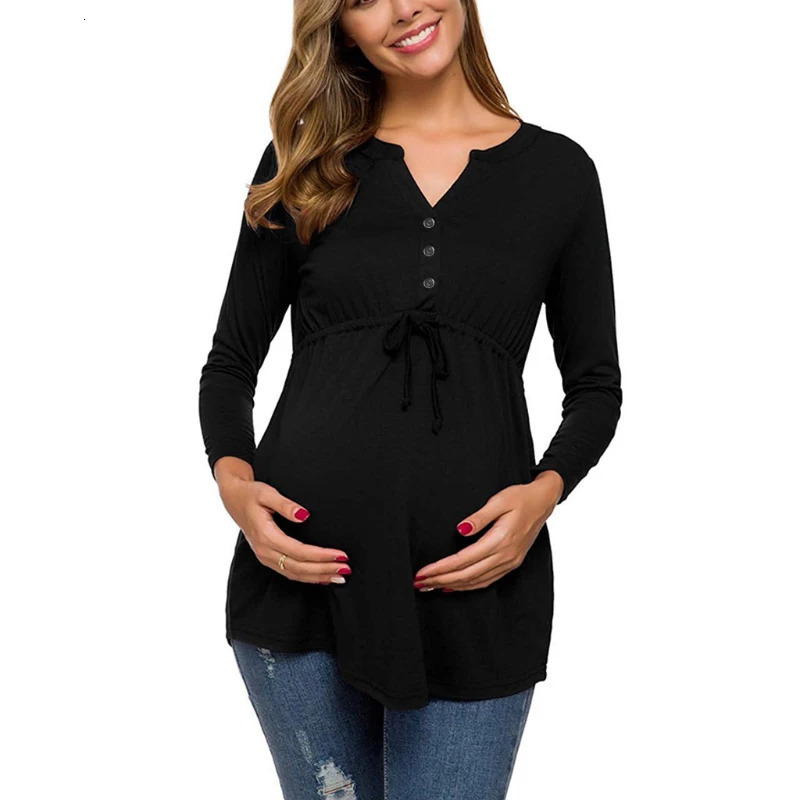 Pregnant women tshirt womens pregnant women care baby long sleeved striped top pregnant women Ropa Lactancia Breastfeeding T-shirt 250421