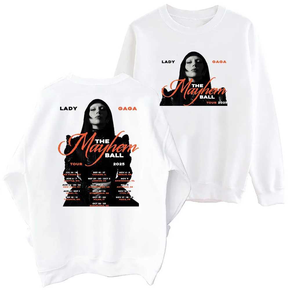 2025 Womens GAGA Chaos Ball Tour Sweatshirt Harajuku Round Neck Long Slve Super Large Hoodie X250421 L2510182KS3