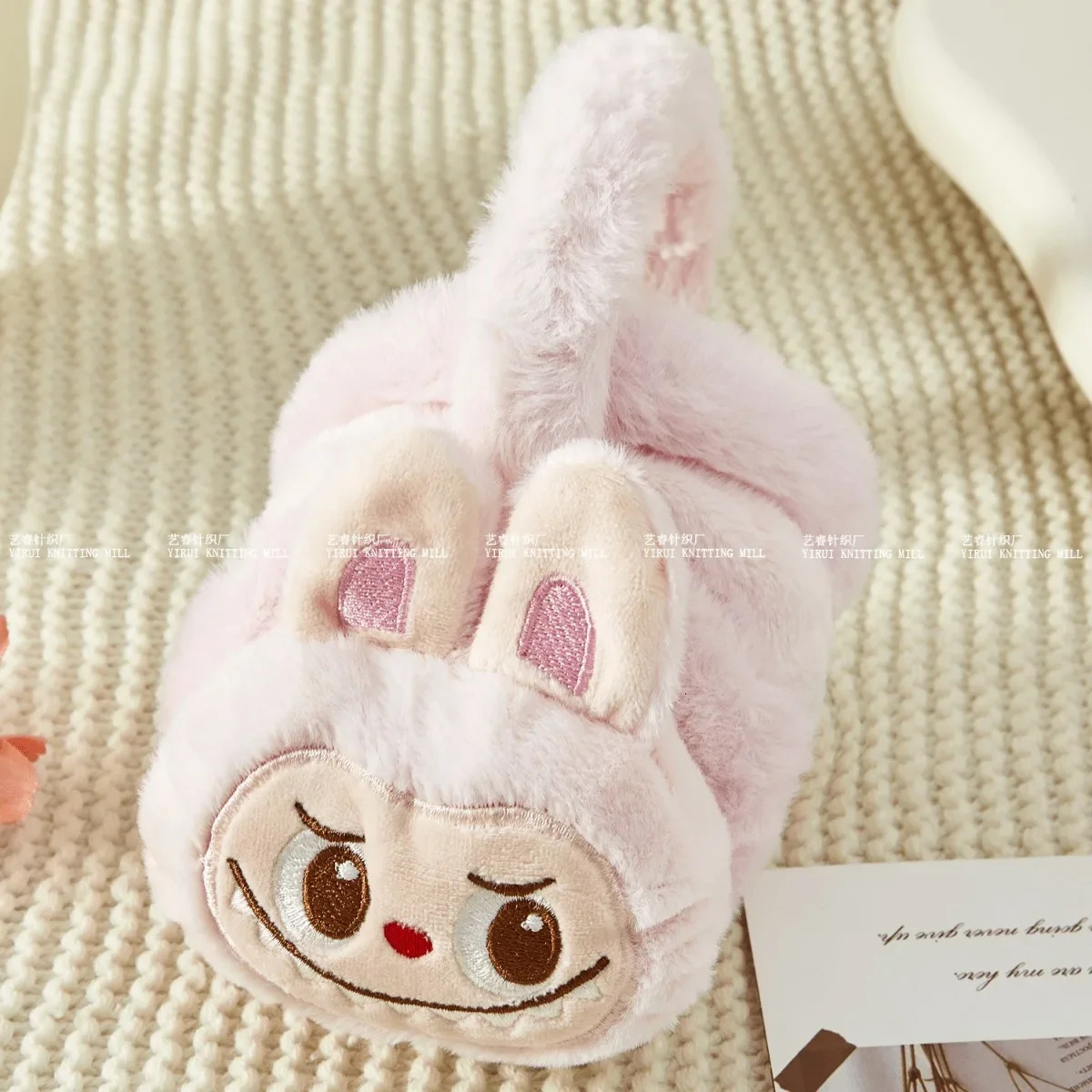 1 Labubu Rabbit Plush Earcup Cute Girl Warm Retractable Antifreeze Student Adult Children Can Use 250421