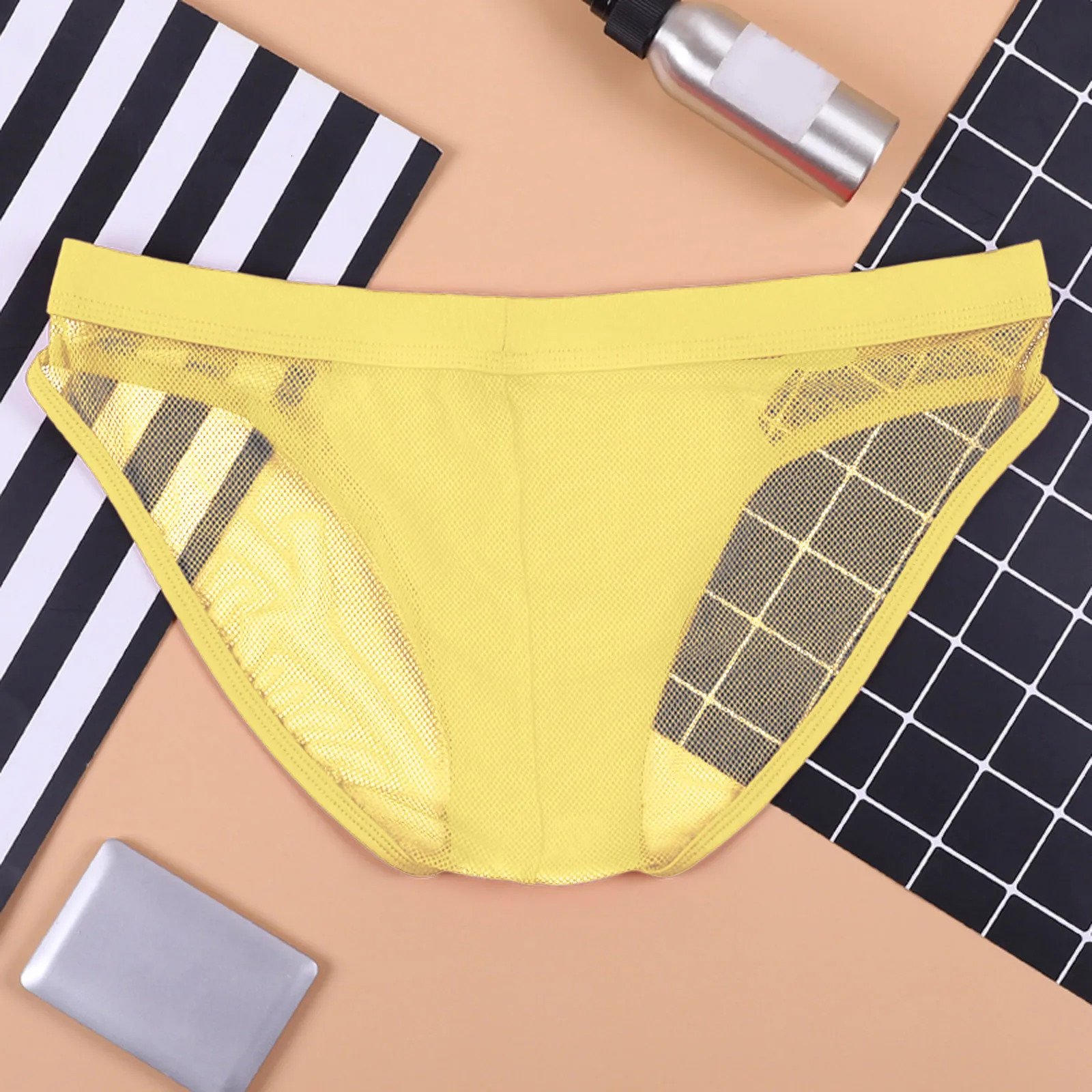 Mens triangle underwear sexy low rise mesh transparent seamless mens traceless 250417