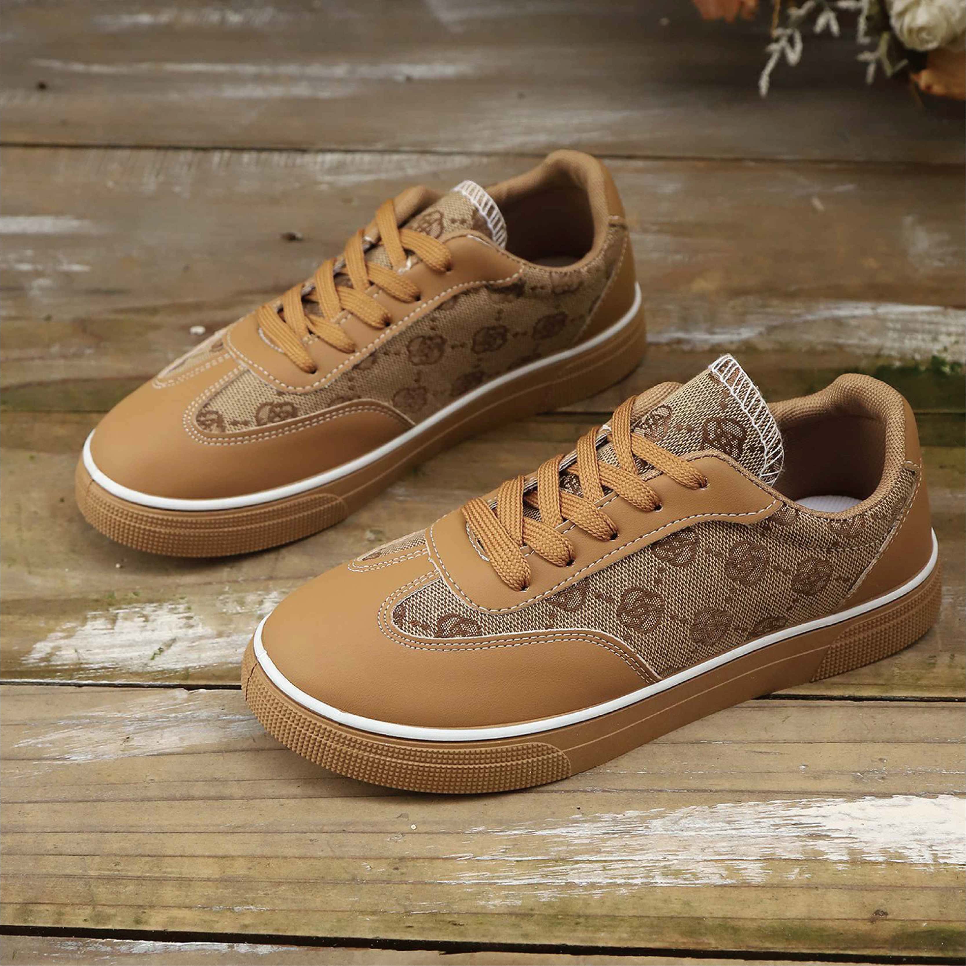 retro print womens laceup lowtops light breathing footwear with slip resistance