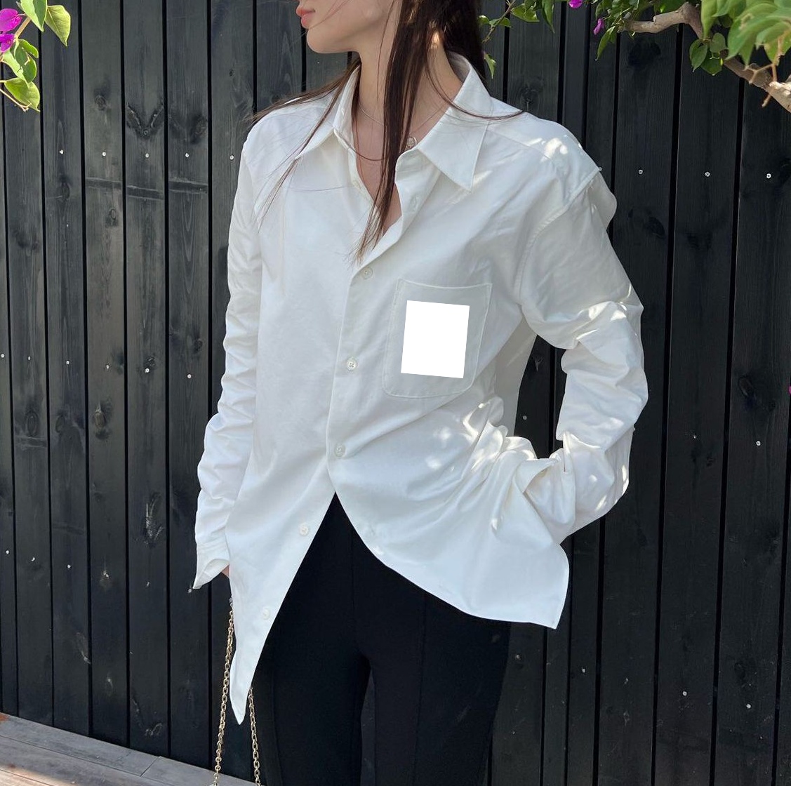 Designer Womens loose Blouses Shirts Anagram Embossed Fashion Classic Summer New paris T-Shirt Plus Size Casual Long Sleeve Tops Femme Pocket Letter Embroidery