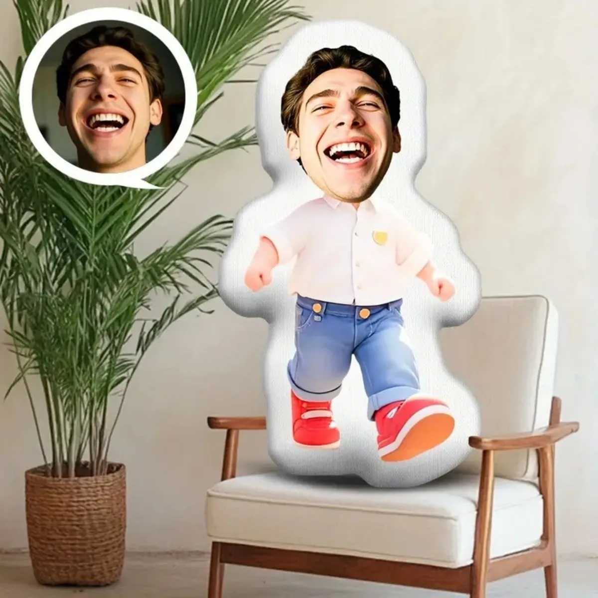 Personzed photo home plush - Customized face shape gift with your photo funny and interesting gift C251121