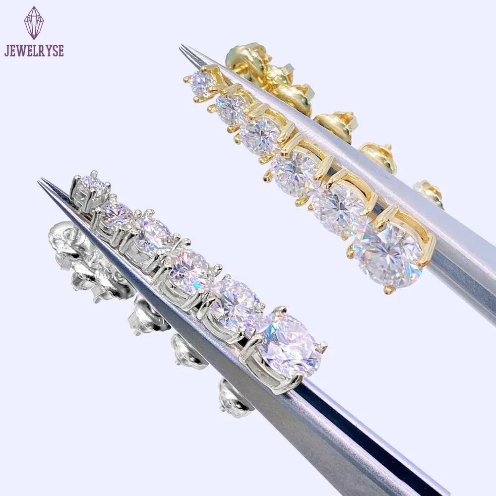 Large Size 4 Claws Ear 3mm-10mm Moissanite Sterg Unisex Lab Dia Stud for Women Men Gift Sier and Rose Gold Earrings