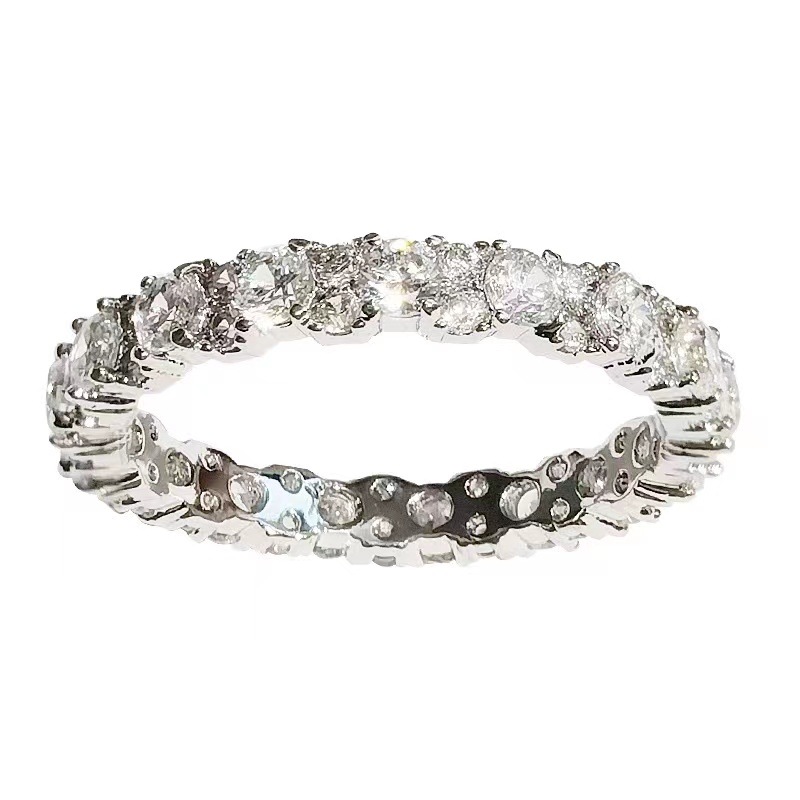 Choucong Ins Top Sell Sweet Cute Wedding Rings Simple Fashion Jewelry 925 Sterling Silver Fill Round Cut 5A Zircon CZ Diamond Elegant Women Bride Rng 