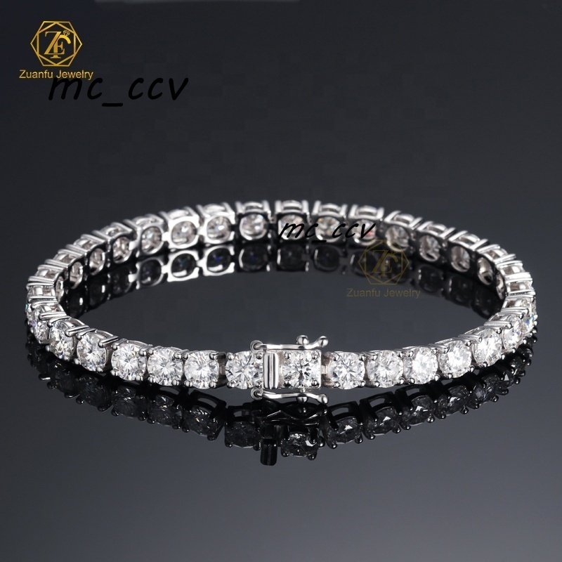 Tennis Chain Round Shape 3mm Lab Grown Diamond Bracelet Igi Certified CVD HPHT 14k Solid Gold Tennis Bracelet